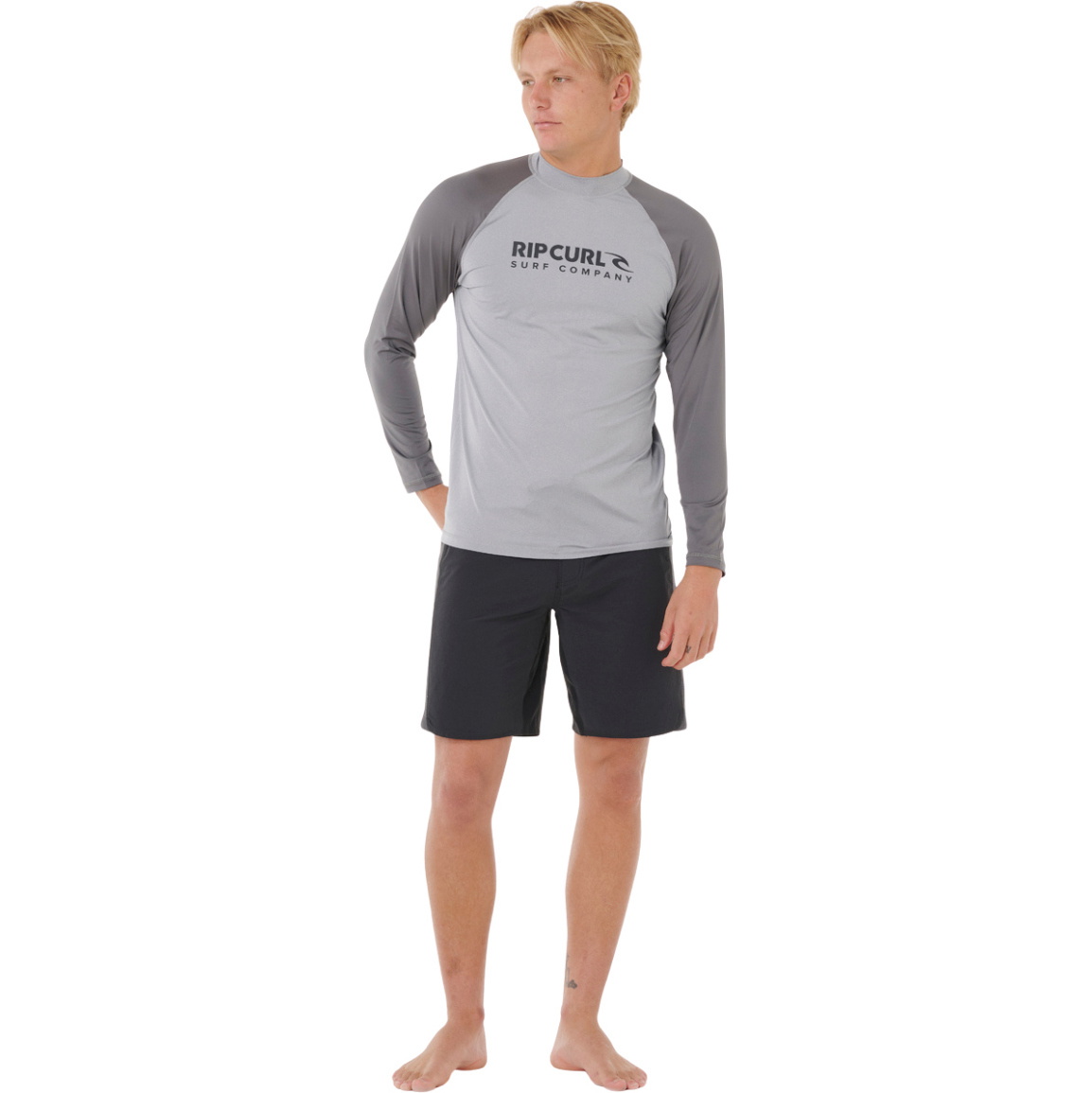 2026 Rip Curl Mens Shock UPF Long Sleeve Rash Vest 16GMRV - Grey Marle